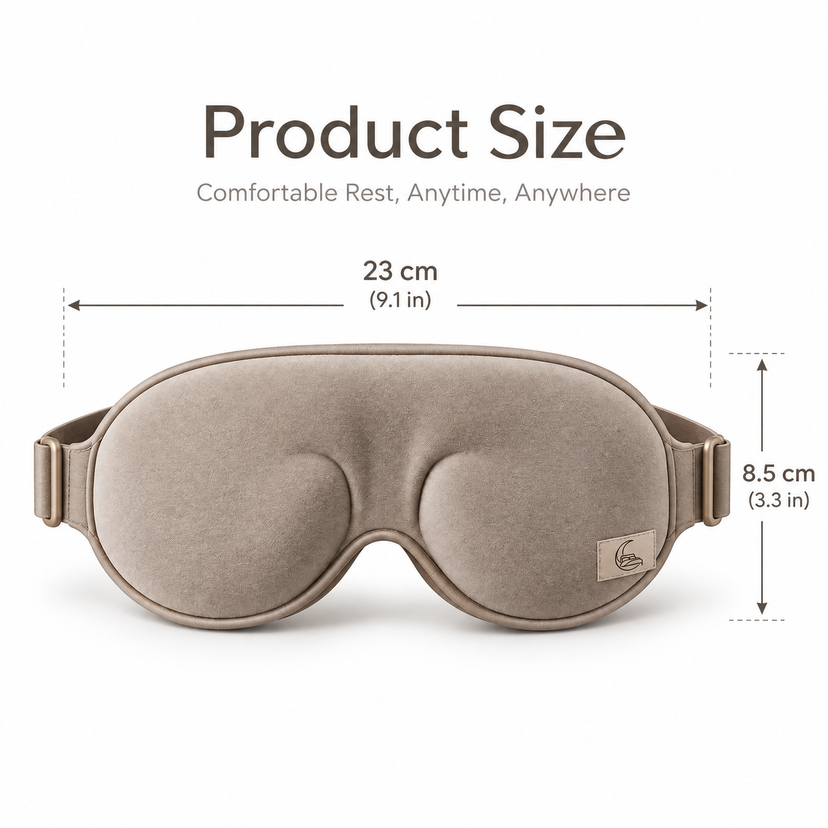 Aveloraqdqsa™ MoonEase 3D Contoured Sleep Mask – Pressure-Free Eye Cup Design with Adjustable Strap & Soft Comfort Fabric